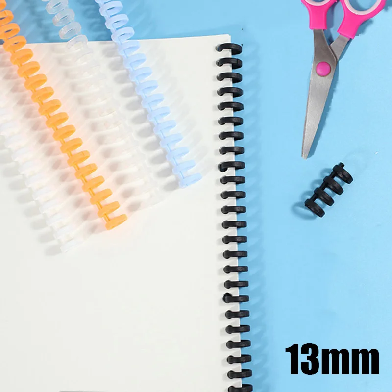 

13mm Binding Plastic Strip 30 Holes DIY Spiral Ring Coil Notebook Notepad Paper Binders Loose-leaf Booking Binder For School Kid