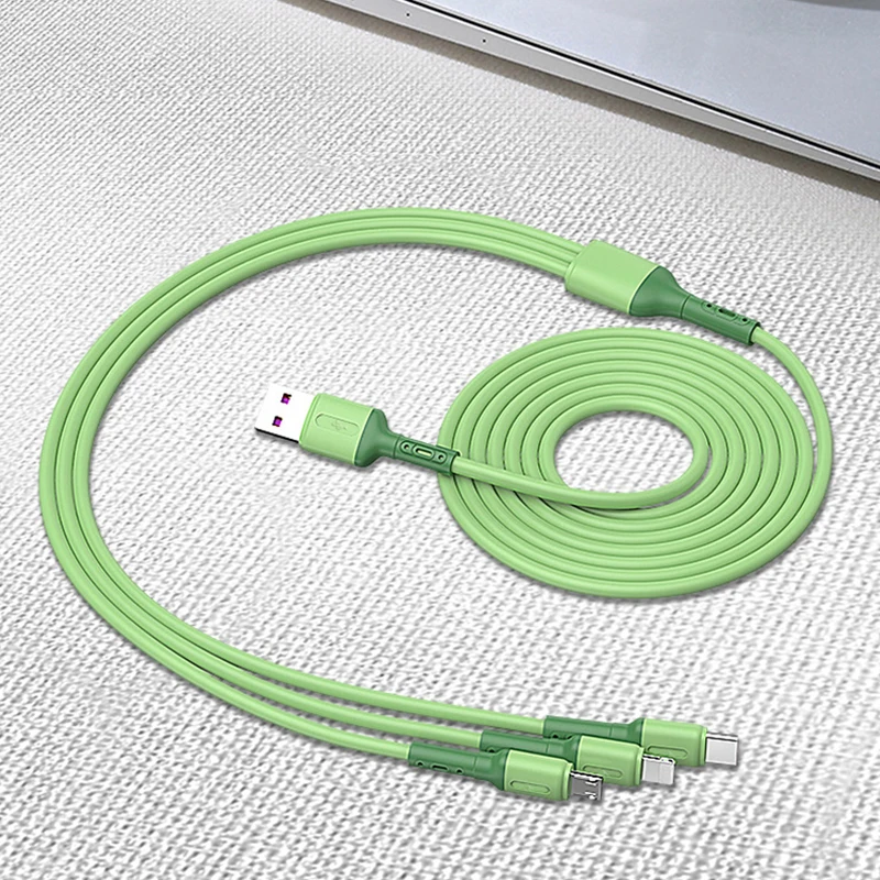 

120cm 3 In 1 USB Cable Micro USB/Type C/8 Pin For iPhone Charger Kable 3A Fast Charging Cord For iPhone 12 Xiaomi Redmi Samsung
