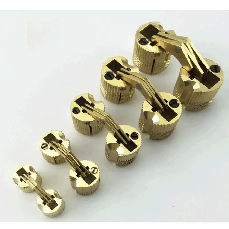 OOTDTY 8-18 мм медный бочонок петли шкафа Регулировка Скрытая Невидимый латунный