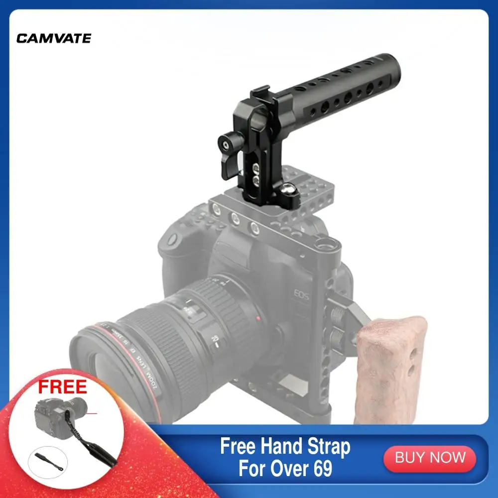 CAMVATE Камера сверху сыр ручка с Стандартный 15 мм одиночный штанговый зажим для DSLR