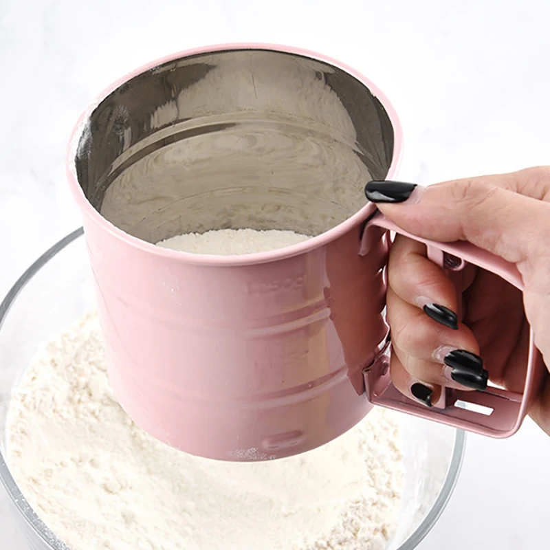 

Flour Sieve Handheld Powder Cake Sieve Sugar Powder Sugar Manual Sieve Cup Kitchen Stainless Steel Home Kitchen Baking Pastry
