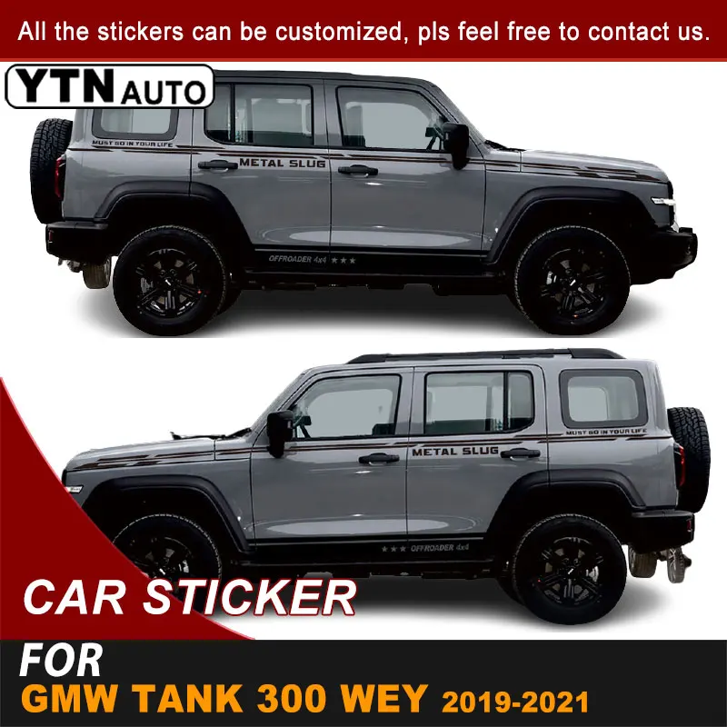 Side Door Body Car Sticker For GMW Great Wall Tank 300 WEY 2019 2020 2021 4x4 Off Road Stripe Racing Graphic Vinyl Decals