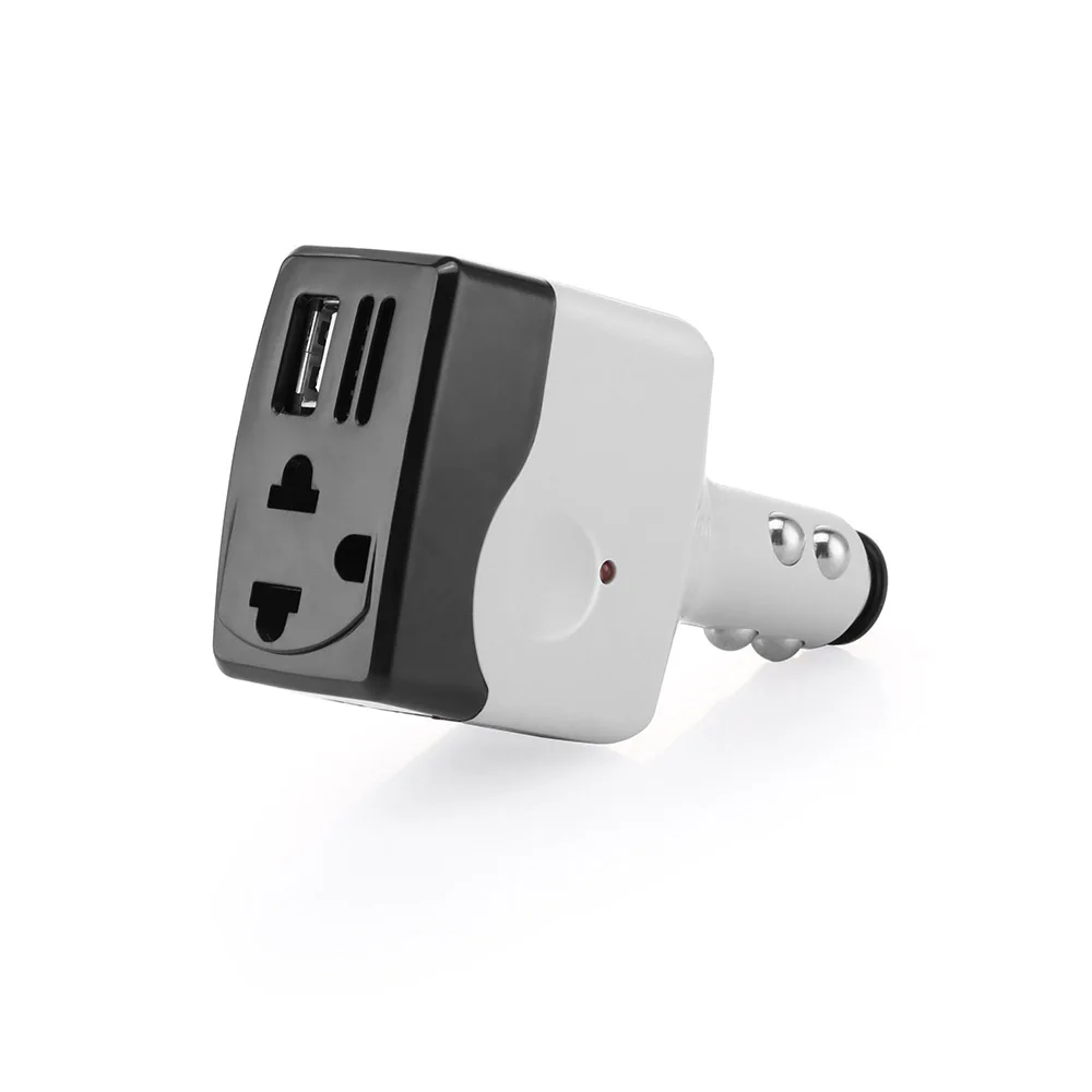 

1Pc Car Inverter 6W 12V DC To 220V AC Auto Car Power Converter Cigarette Lighter Power Supply Adapter With 0.5A USB Charger Port