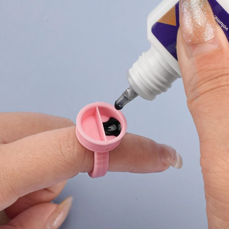 

100Pcs Adhesive Glue Ring Pallet Holder Lash Extensions Pigment Cups Ring Cups Eyelash Extension Holder C1FF