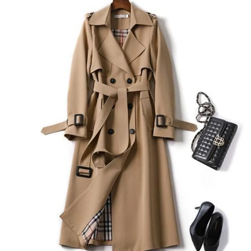

Windbreaker Women's Length Jackets 2021 Spring And Autumn Fashion Korean Version Casual Popular Over The Knee Trench Coat