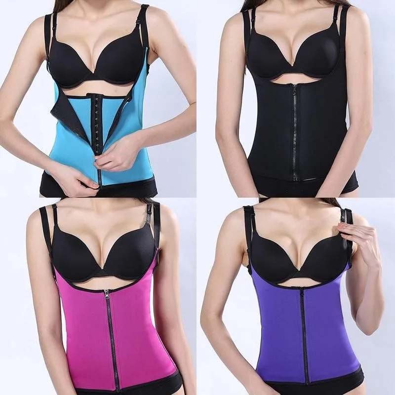 

Two-in-One Women's Corset Body Shaper Buckle Zipper Corset Tummy Tight Abdomen Thin Breathable Shapewear Black Hot Slimming Belt