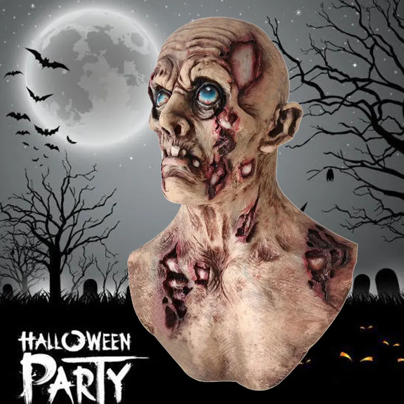 Хэллоуин Зомби дьявол клыки маска ужаса сухой труп старый страшный натуральный