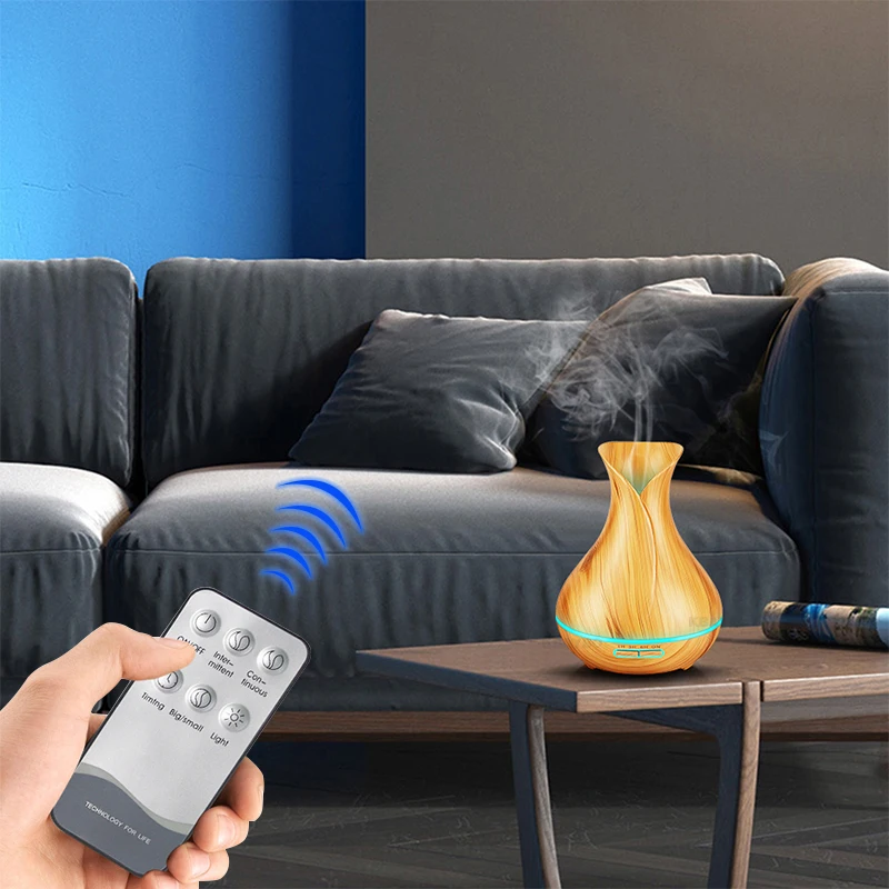 550 мл пульт дистанционного управления деревянный увлажнитель воздуха 7 цветов