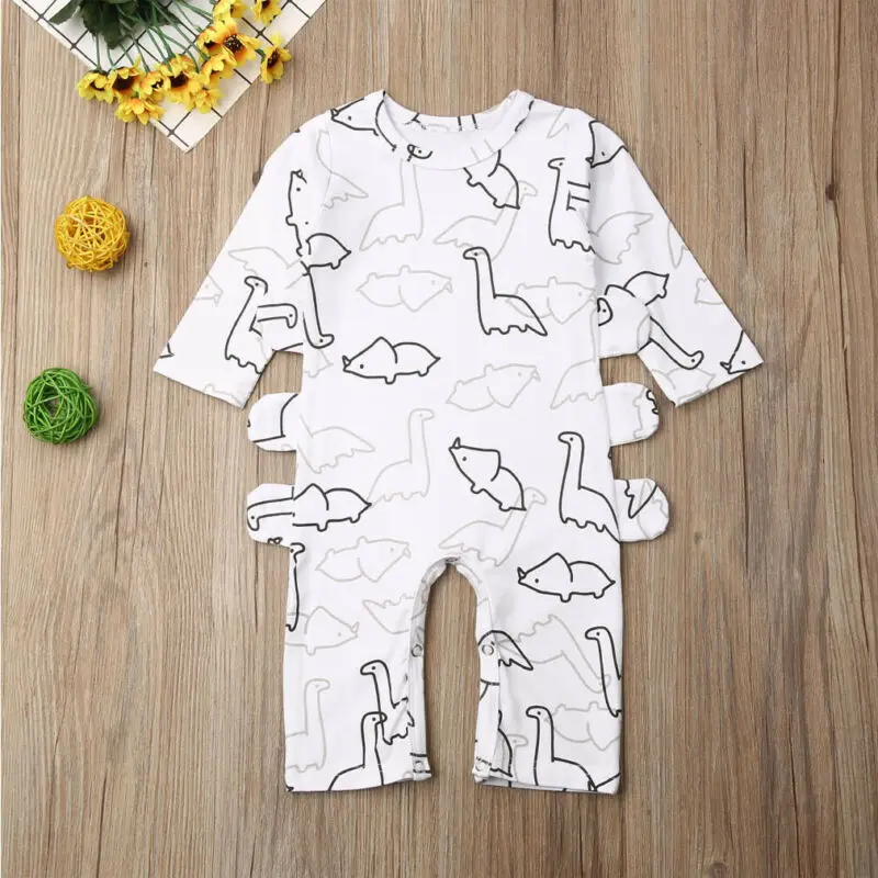 Детская одежда Длинный комбинезон для новорожденных мальчиков и девочек Белый с