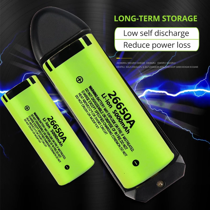 

Original New 26650 Battery 3.7V 5000mAh Li-ion 26650A Lithium Rechargeable Batteries for Flashlight Headlight Power Tool Battery