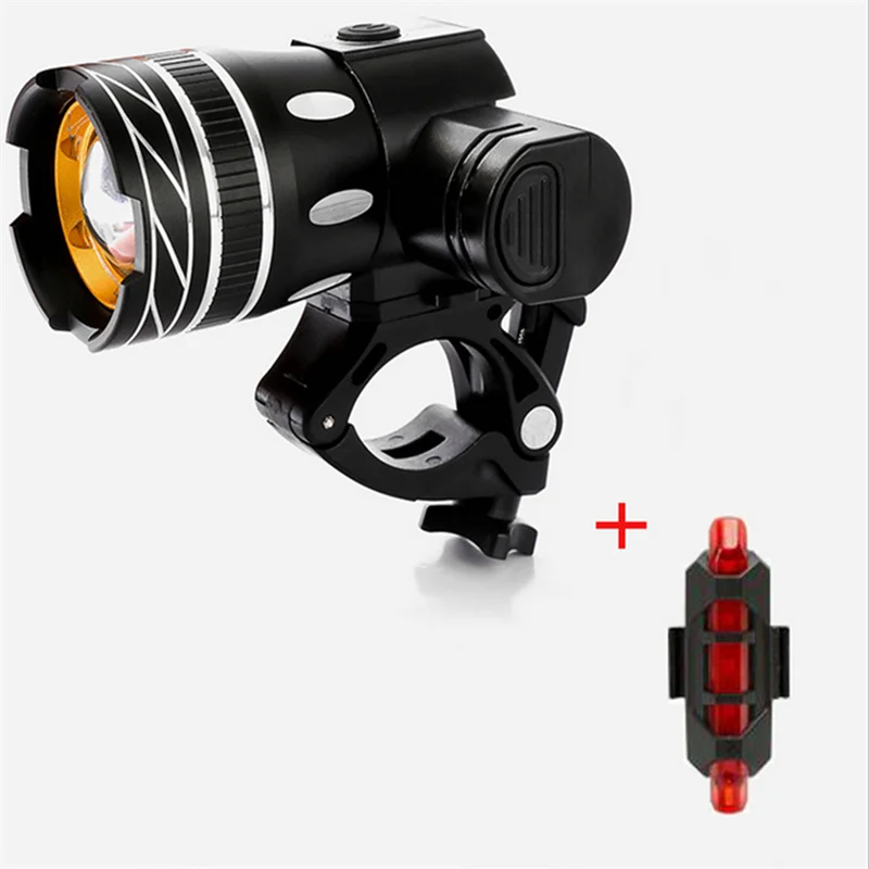 

LED Mountain Cycle Head Light Waterproof Rechargeable 15000LM XM-L T6 LED MTB Bicycle Light Bike Front Rear Light Set With USB