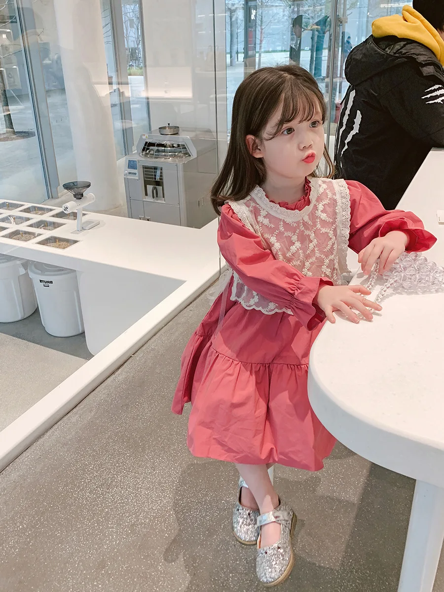 

Girls Sweet Princess Dress Spring and Summer Girls Long-sleeved Dress Children Dress 2-6 Years Old