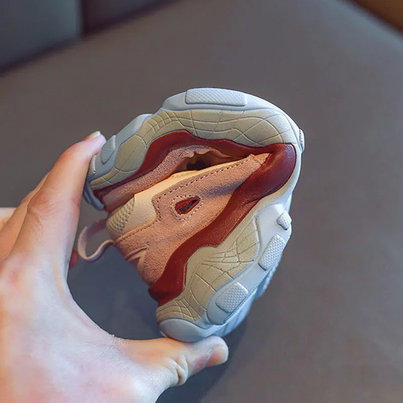 Детские кожаная спортивная обувь для мальчиков сетчатая повседневная подкладка