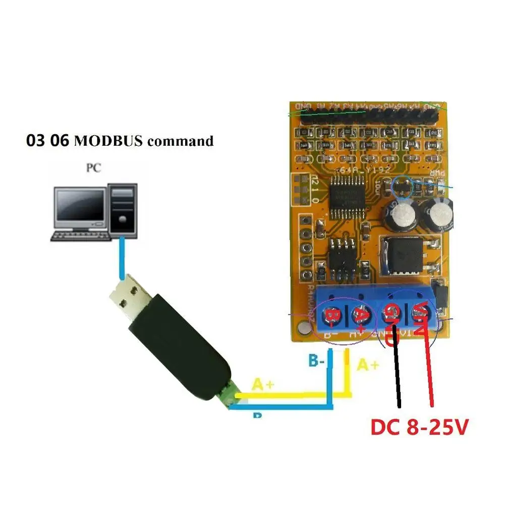 R4AVA07 7 канальный RS485 аналоговый коллектор напряжения ADC Modbus RTU 03 06 код функции |