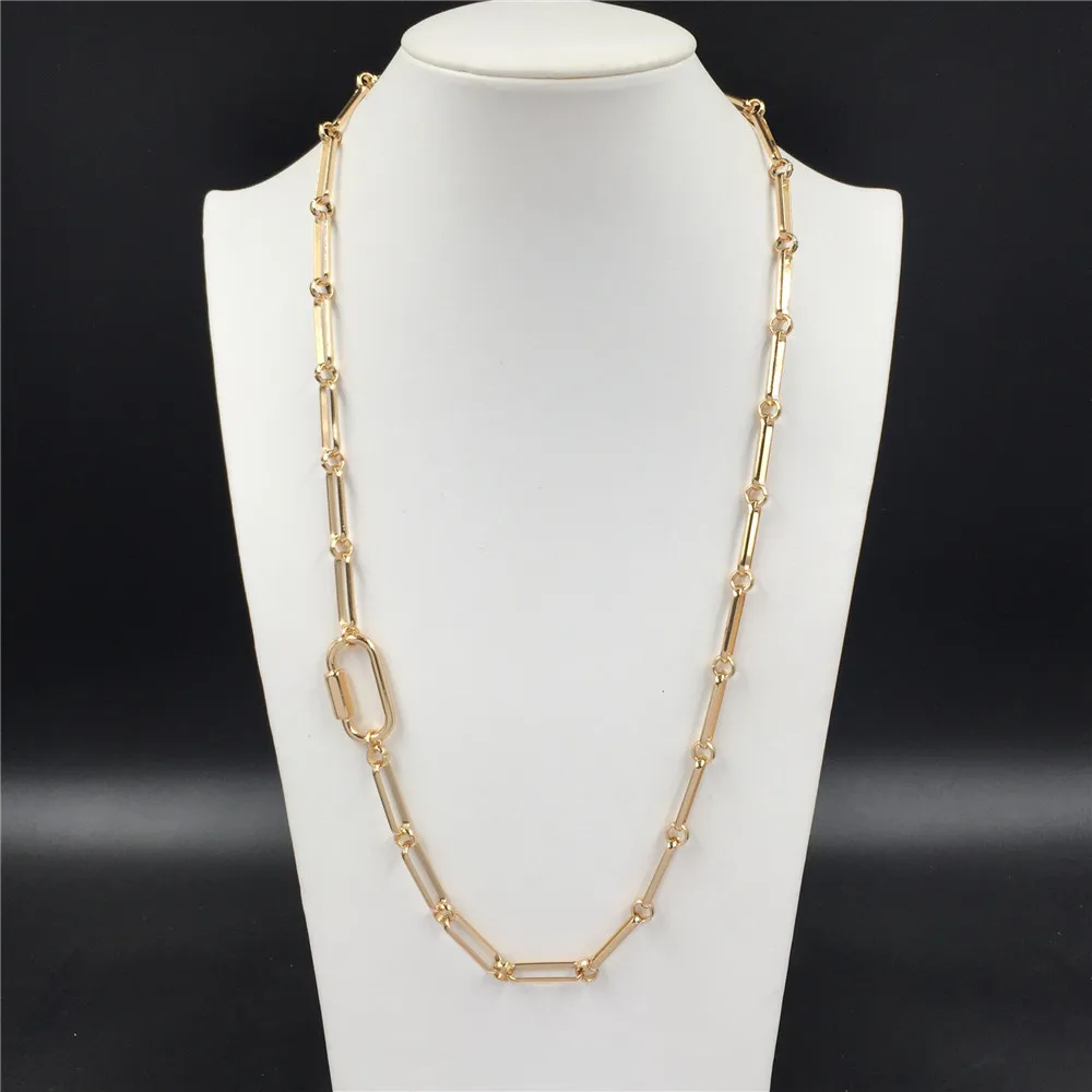Новое модное позолоченное специальное ожерелье с цепочкой и кулоном на зажиме