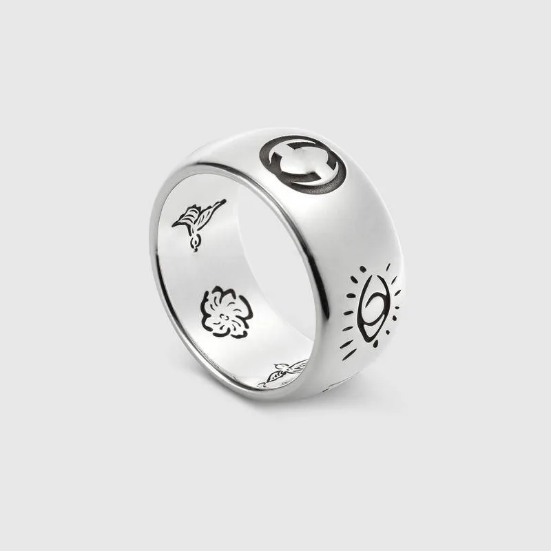 

Мужское и женское кольцо из серебра 925 пробы, с логотипом «Двойная G»