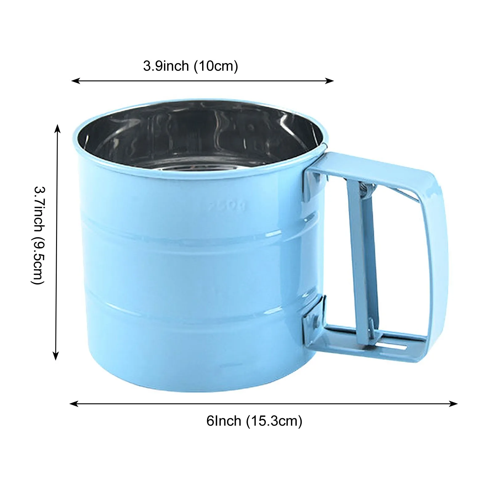 Flour Sifter Baking Semi-automatic Powdered Sugar Sieve with Stainless Steel Screen Tool for Coffee Powder | Дом и сад