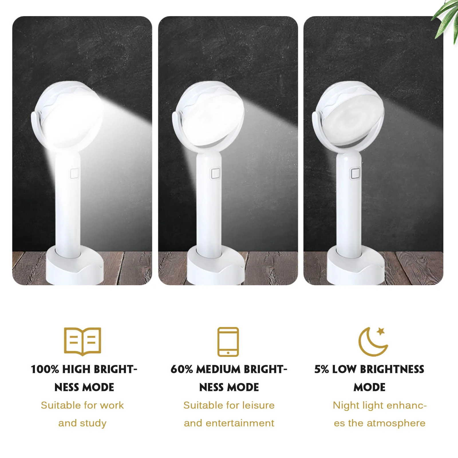 

Eye Protection Study Lamp Hand-held LED Desk Lamp with Rechargeable Built-In Battery for Student Dormitory Reading and Learning