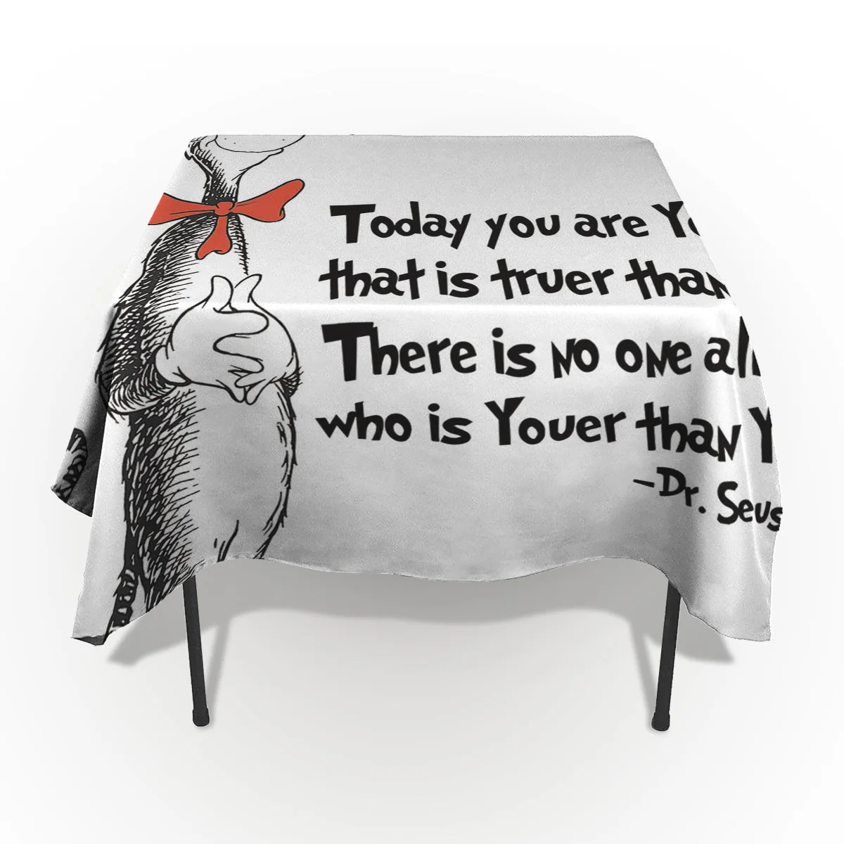 В носки Кот высокий шляпа рисованной Dr. Сьюз Скатерти дизайн украшение стола