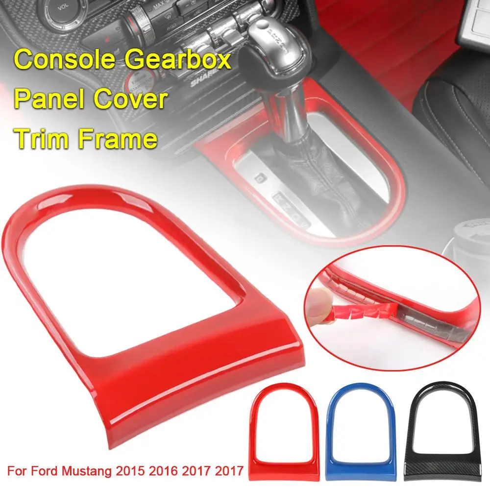 

For Ford Mustang 2015 2016 2017 2018 Console Gearbox Panel Trim Frame Cover Sticker Strips Garnish Decoration Car Styling