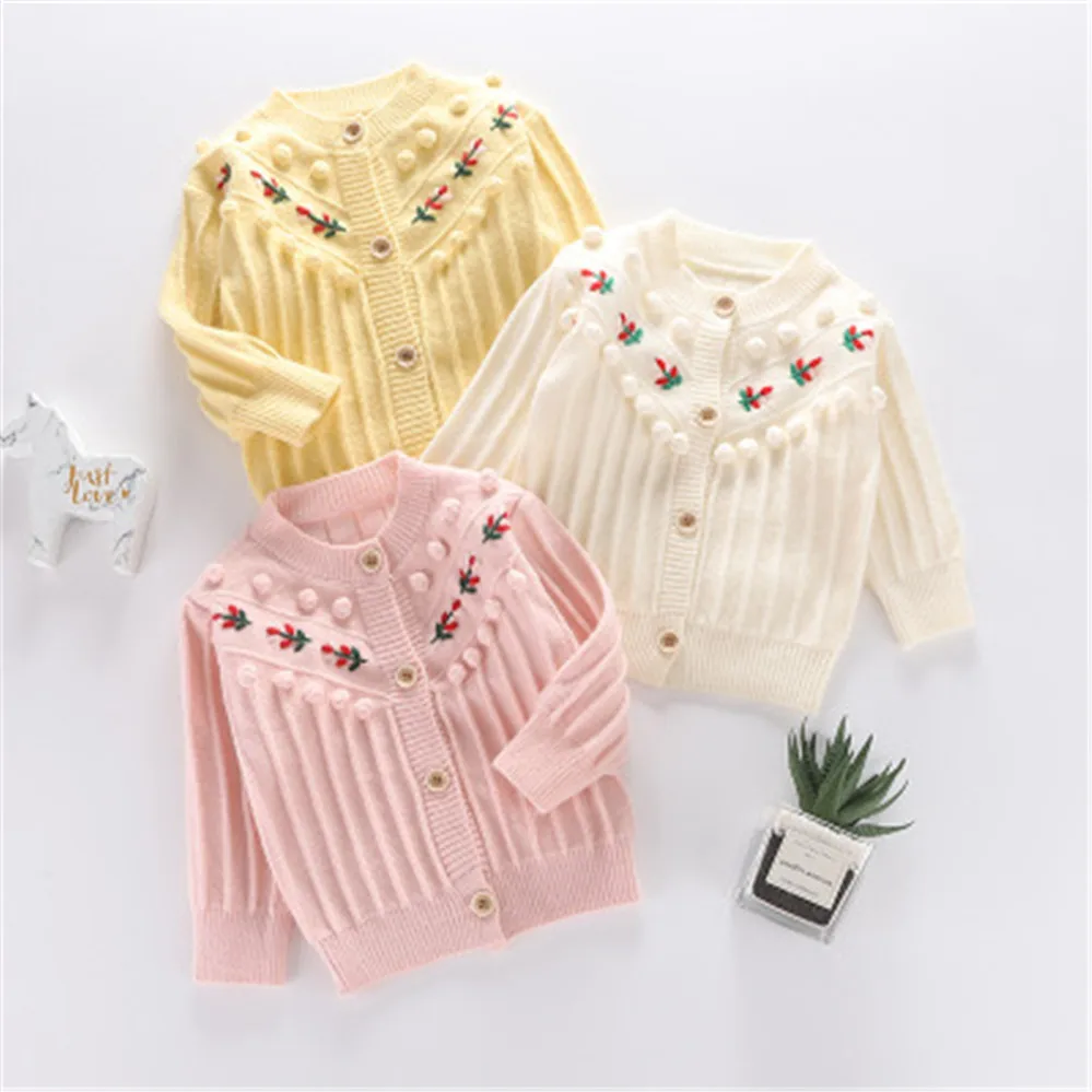 Свитер для маленьких девочек осень 2020 Детский свитер кардиган пальто корейские