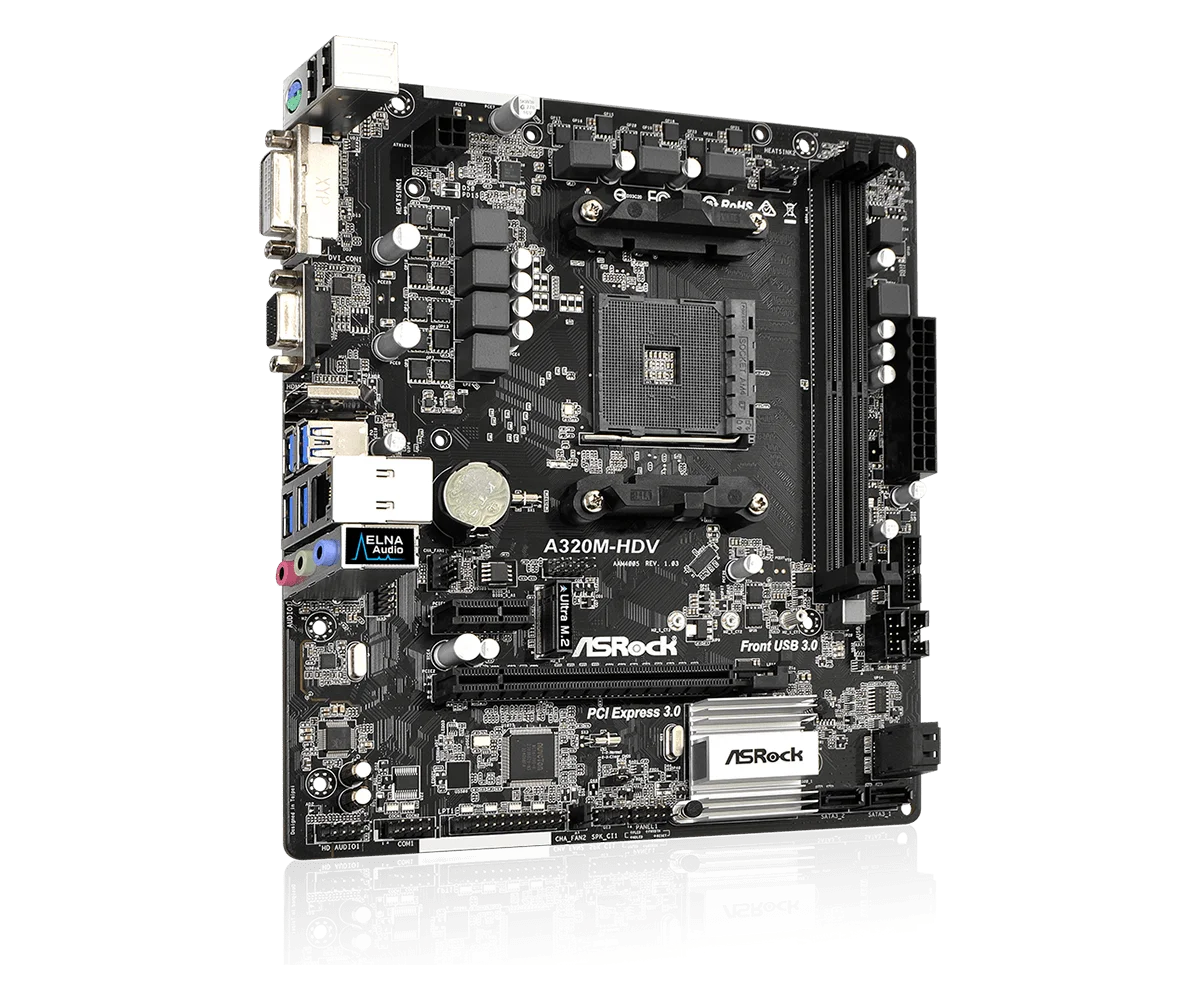 Б/у чипсет ASROCK AMD A320 интерфейс AM4 стандартная материнская плата для настольного ПК