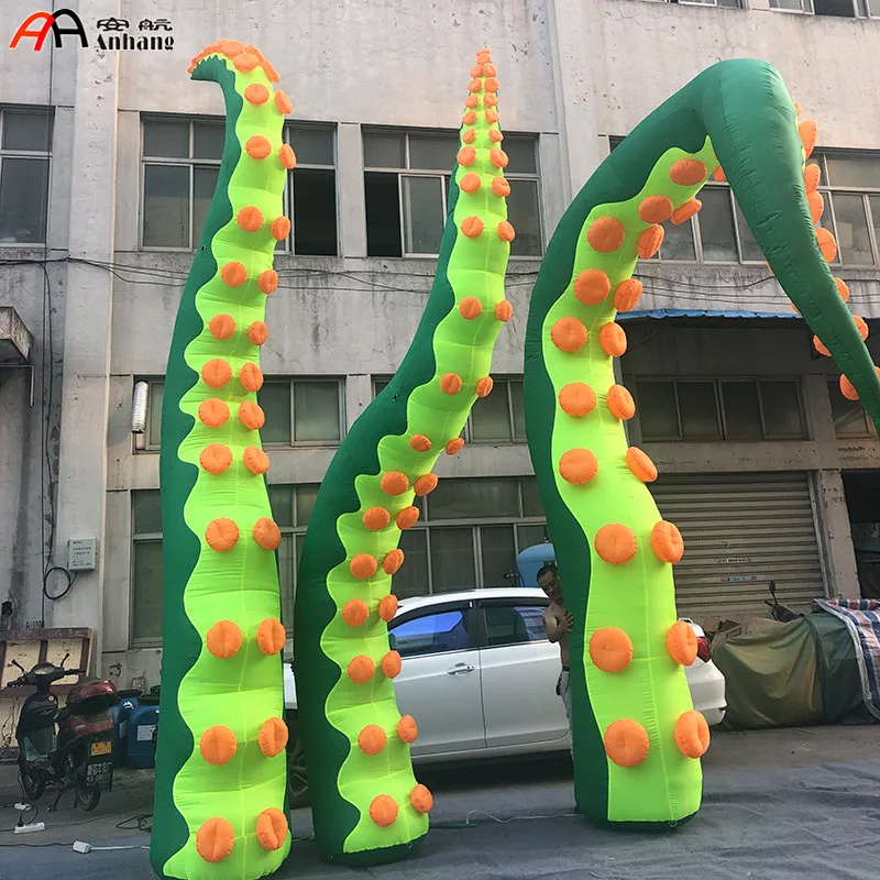 Free shipping giant inflatable octopus tentacle decoration for roof top building advertising