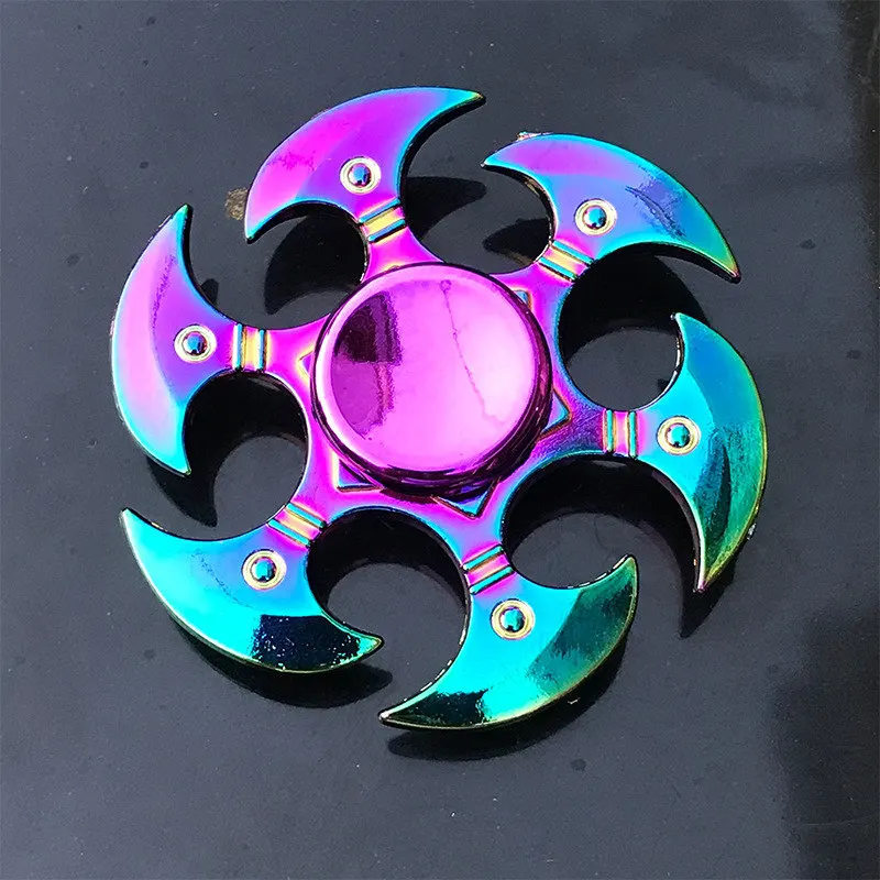 

Rainbow Metal Finger Spinner R118 Bearing Spinner Toy Adult Toys for Children Raytheon Mushroom 60-65mm Fidget Spinner