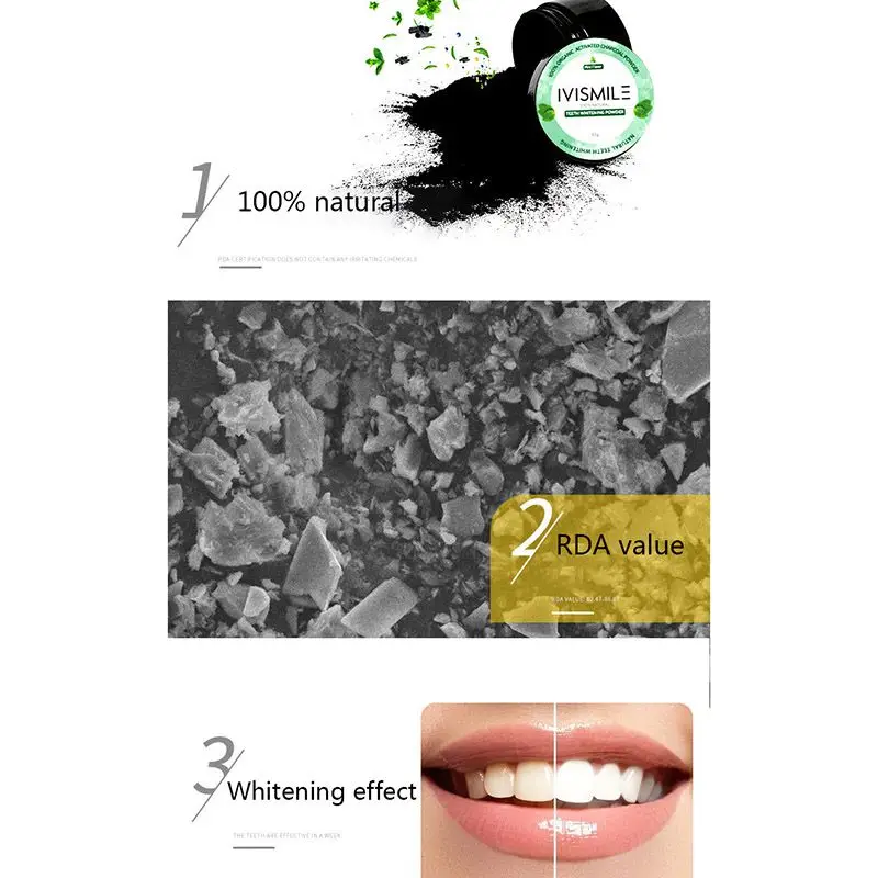 Природный активированный уголь Отбеливание зубов порошок гигиена полости рта