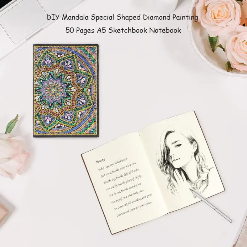 DIY Мандала алмаз особенной формы живопись 50 страниц A5 альбом для рисования