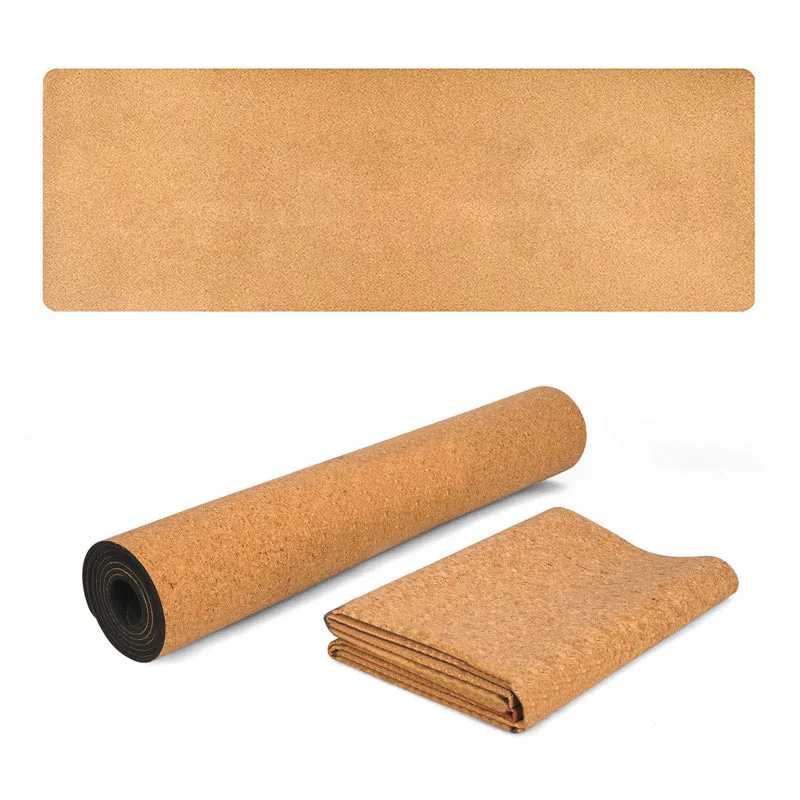 

183X61Natural Cork TPE Yoga Mat Fitness Gym Sports Mats Pilates Exercise Pads Non-Slip Yoga Mats 6mm Absorb Sweat Odorless