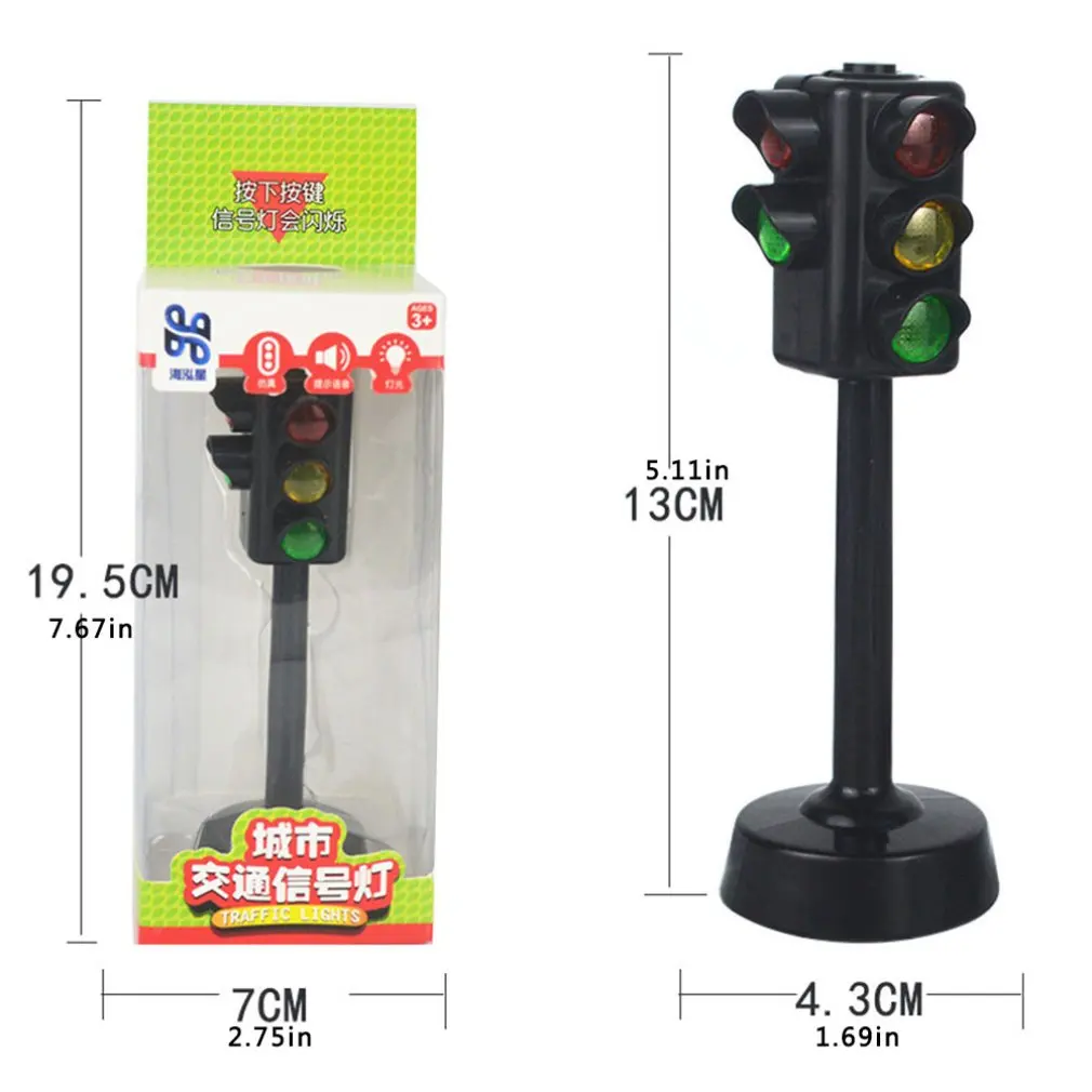 

Mini Traffic Signs Road Light Block With Sound LED Toys For Kid Safety Education Mini Traffic Signs Road Light Toys