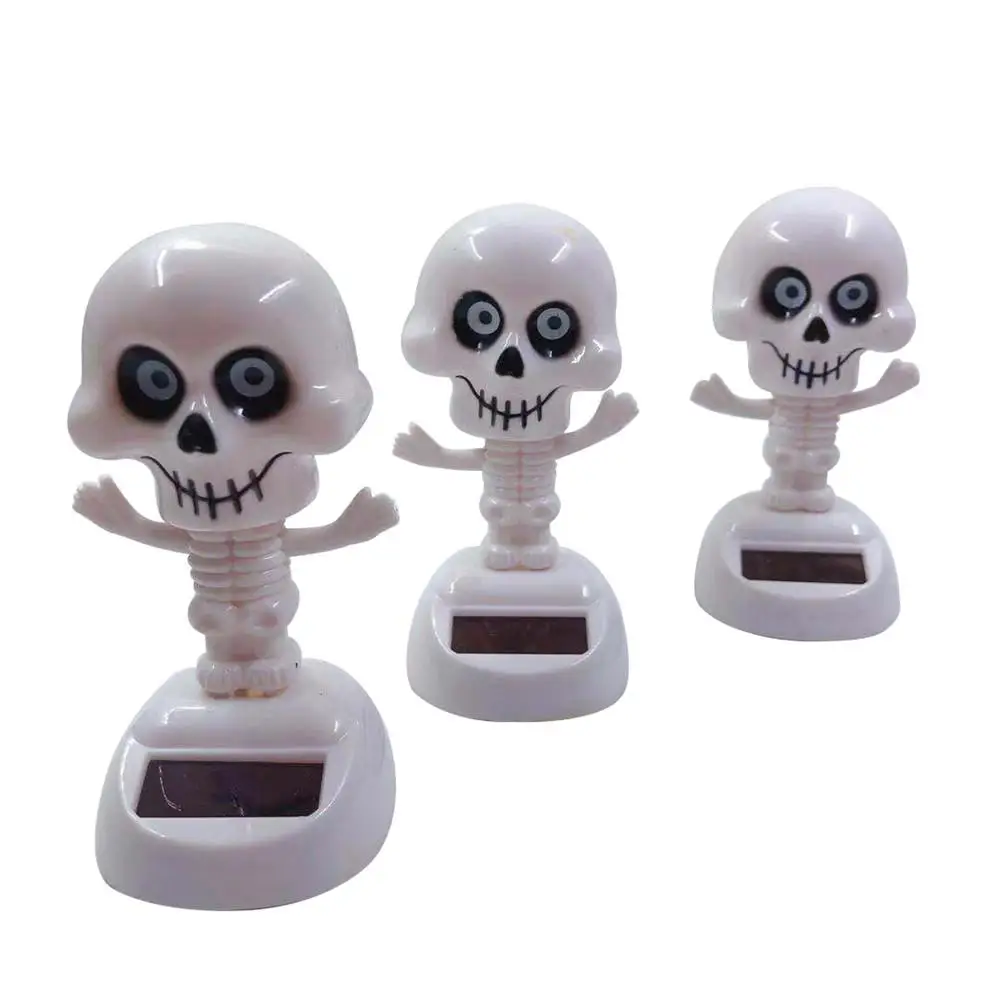 Автомобильная кукла на солнечной батарейке для Хэллоуина Череп солнечный свет