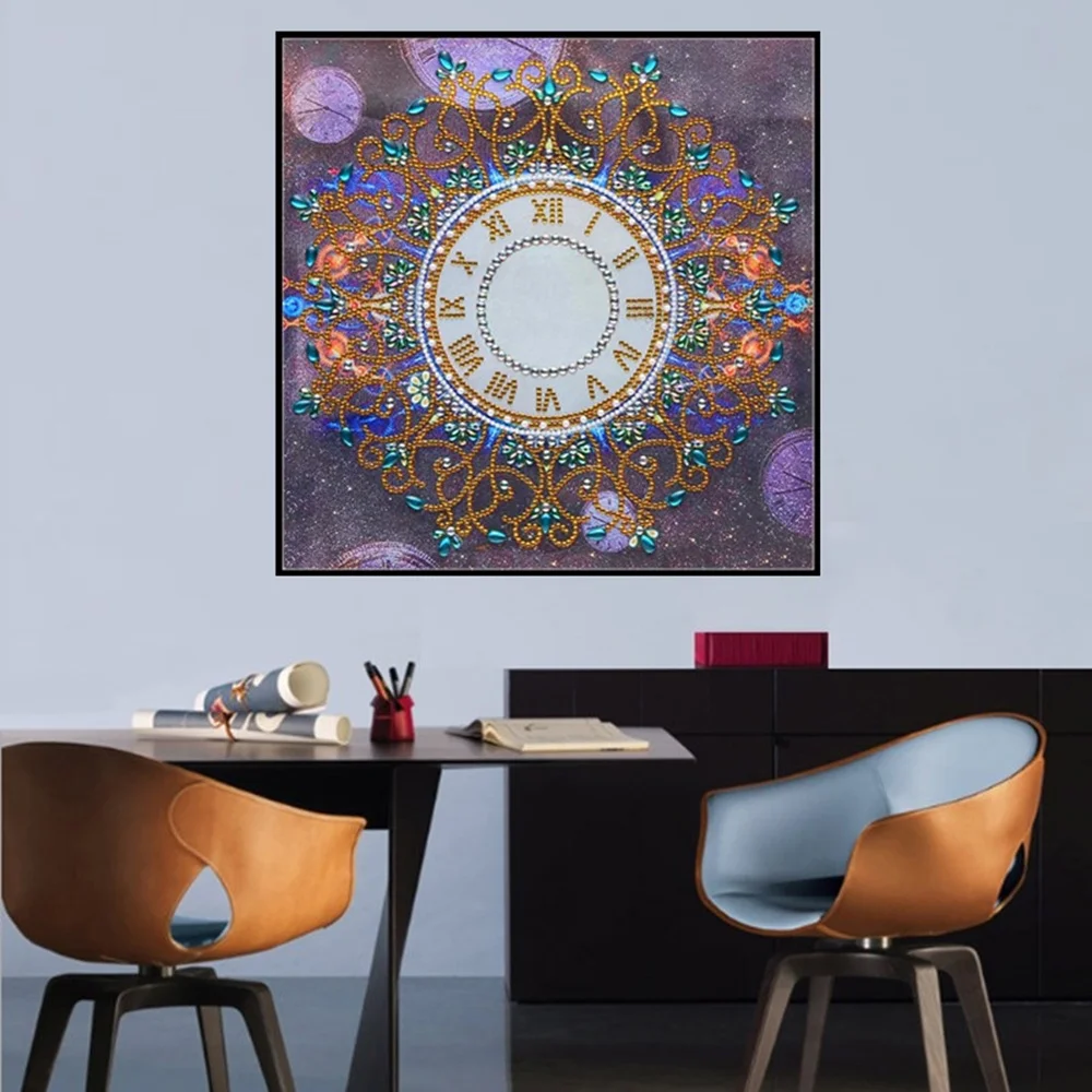 

Special Shape Diamond Embroidery Flower Wall Clock Diamond Painting Cross Stitch Patterns Rhinestone Unfinished Home Decor