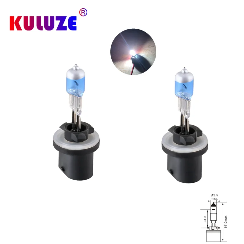 KULUZE 2 шт. 880 889 H27W 881 894 H27W/1 H27W/2 Автомобильные противотуманные фары галогенная лампа супер Whit фары лампа 5800K 12V 27W кварцевая лампа