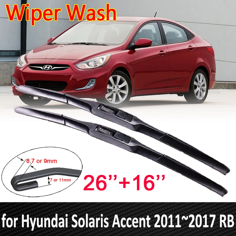 

Car Wiper Blade for Hyundai Solaris Accent 2011~2017 RB Windshield Wipers Car Accessories j Hook Type 2012 2013 2014 2015 2016