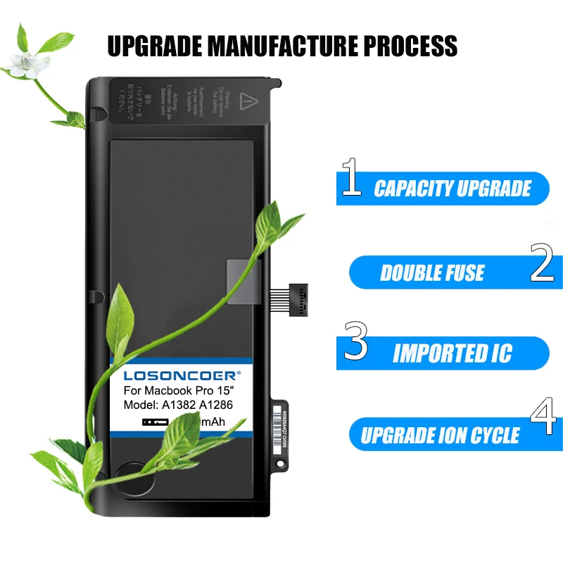 Новый аккумулятор A1382 8200 мАч для ноутбука Apple MacBook Pro 15 дюймов A1286 2011 2012 версия MC721