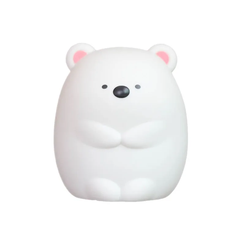 

Led color silicone lamp USB charging small night light cute bear bedside bedroom lamp room led lights with remote