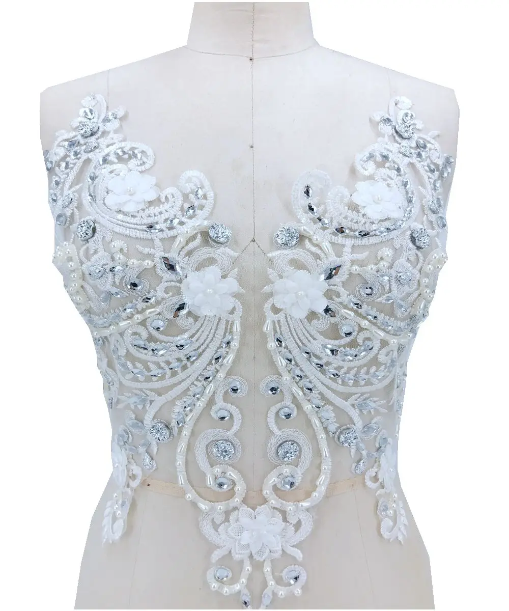 Аппликация Стразы с V-образным вырезом кружевной Цветочный Аксессуар сделай сам