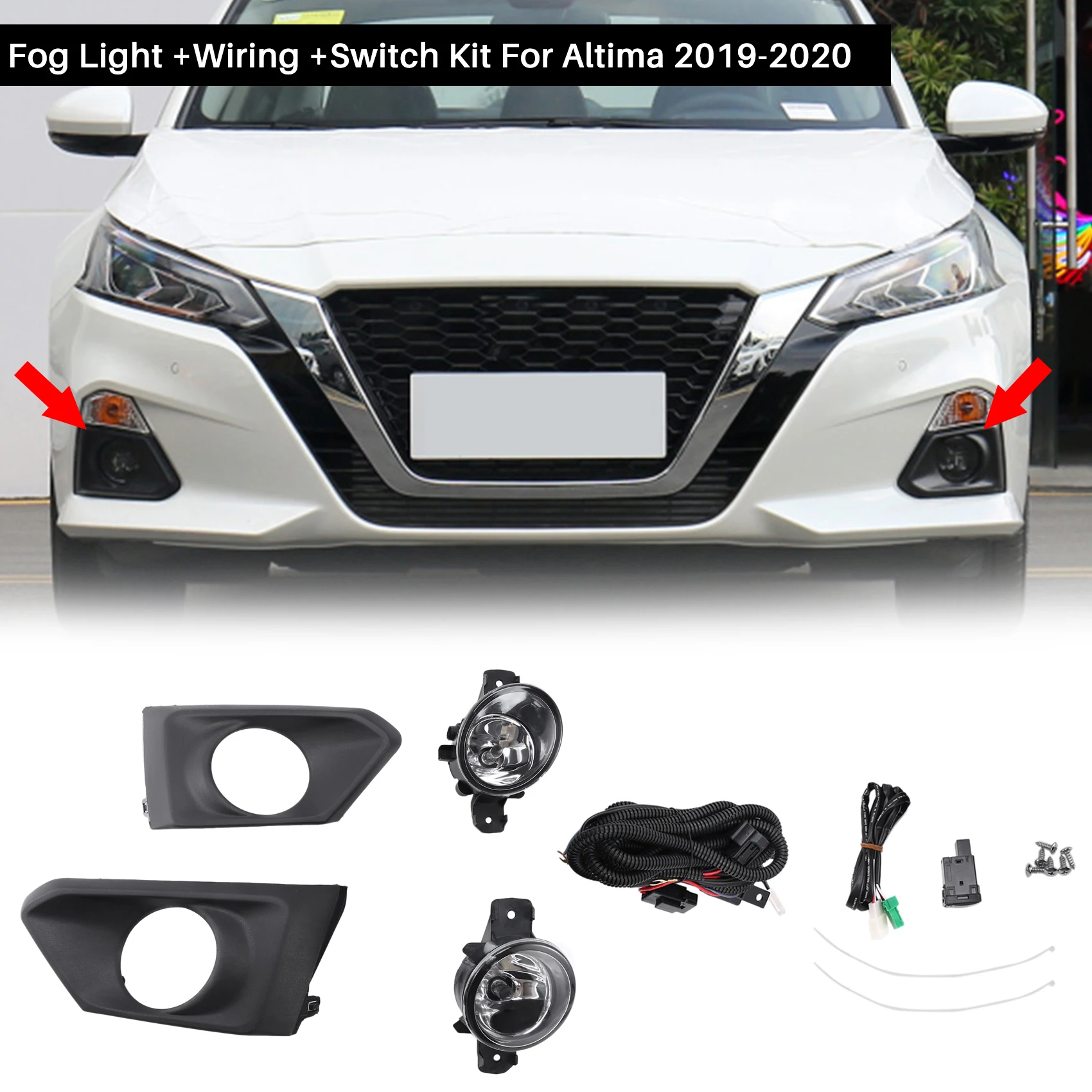 

Для Nissan Altima 2019-2020 пара противотумансветильник фар переднего бампера в сборе + проводка + комплект переключателей