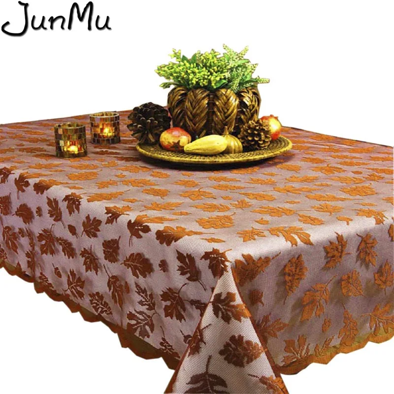 Golden Maple Leaf Tablecloth Lace Table Covers Perfect Fall Dinner Parties Restaurant Decorations | Дом и сад