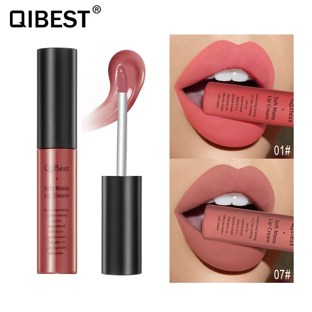 

Nude Soft Lip Cream Matte Liquid Lipstick Waterproof Lip Gloss Makeup Cosmetics Waterproof Make Up Matt Lipgloss