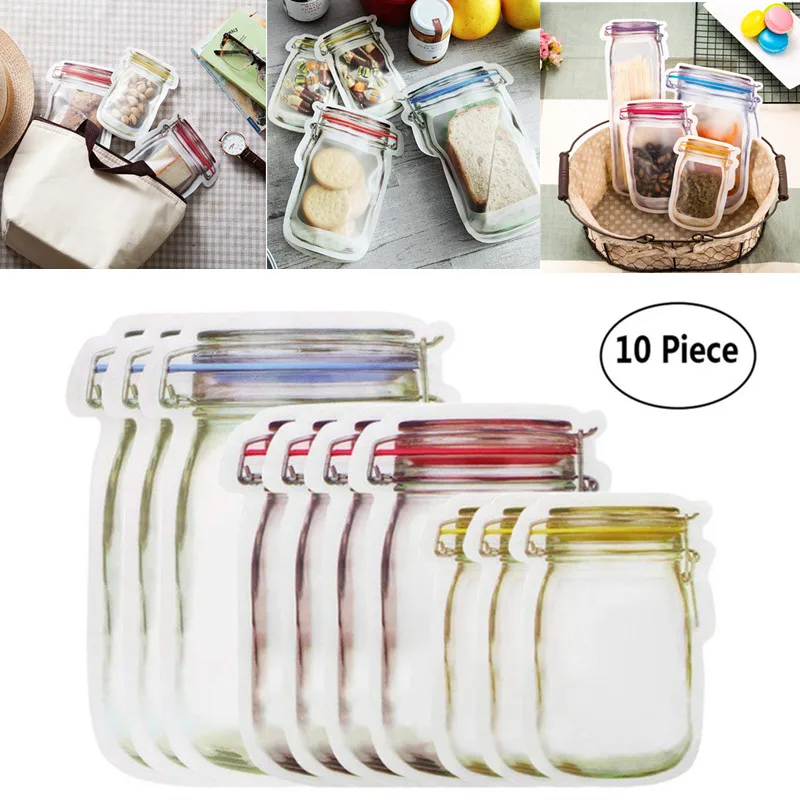 

Инструмент для наружных работ Кемпинг Еда сумки для хранения Водонепроницаемый 10 шт. многоразовые стеклянная банка с завинчивающейся крыш...