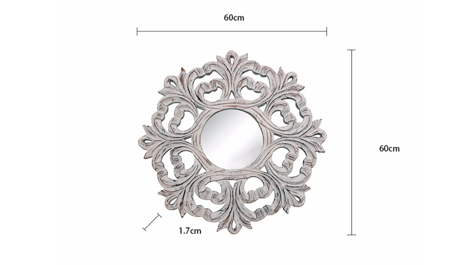 Классическое рельефное Дворцовое белое резное зеркало для макияжа спальни