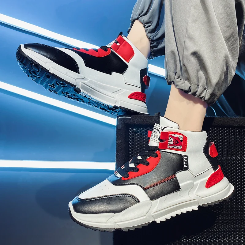 

Мужские кроссовки, зимние высокие кроссовки на плоской подошве, Оригинальная дизайнерская Вулканизированная обувь для мужчин, 2021 спортивн...