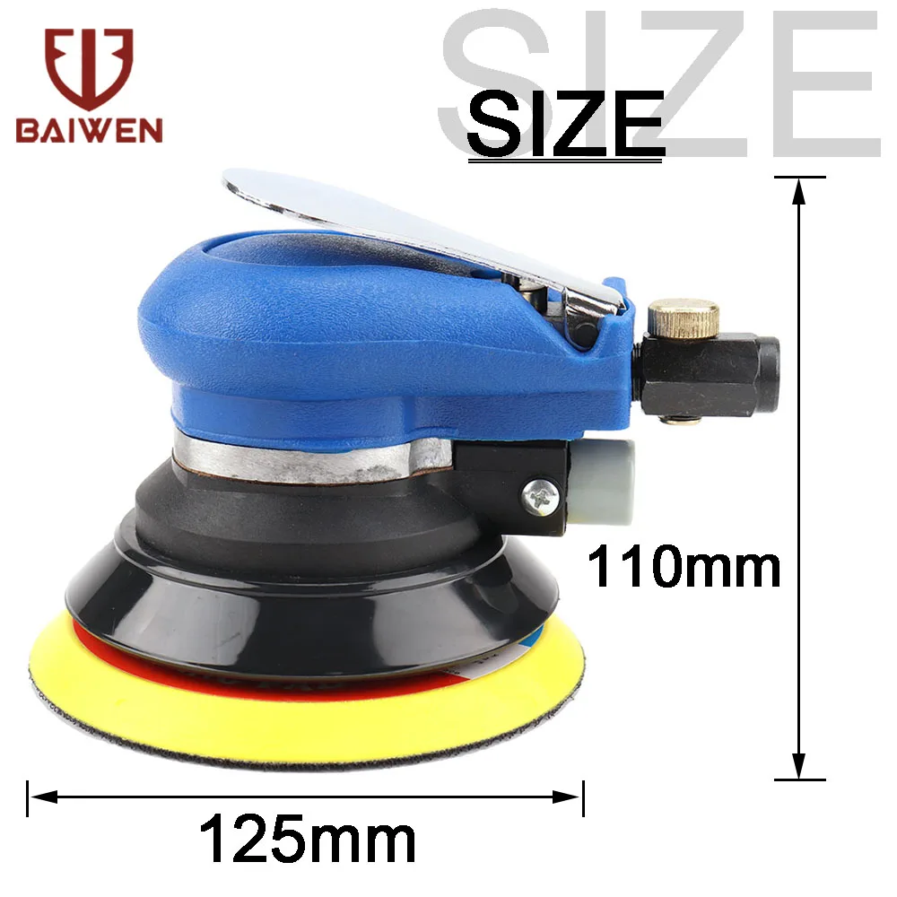 5 дюймов 125 мм невакуумная матовая поверхность круговая пневматическая наждачная