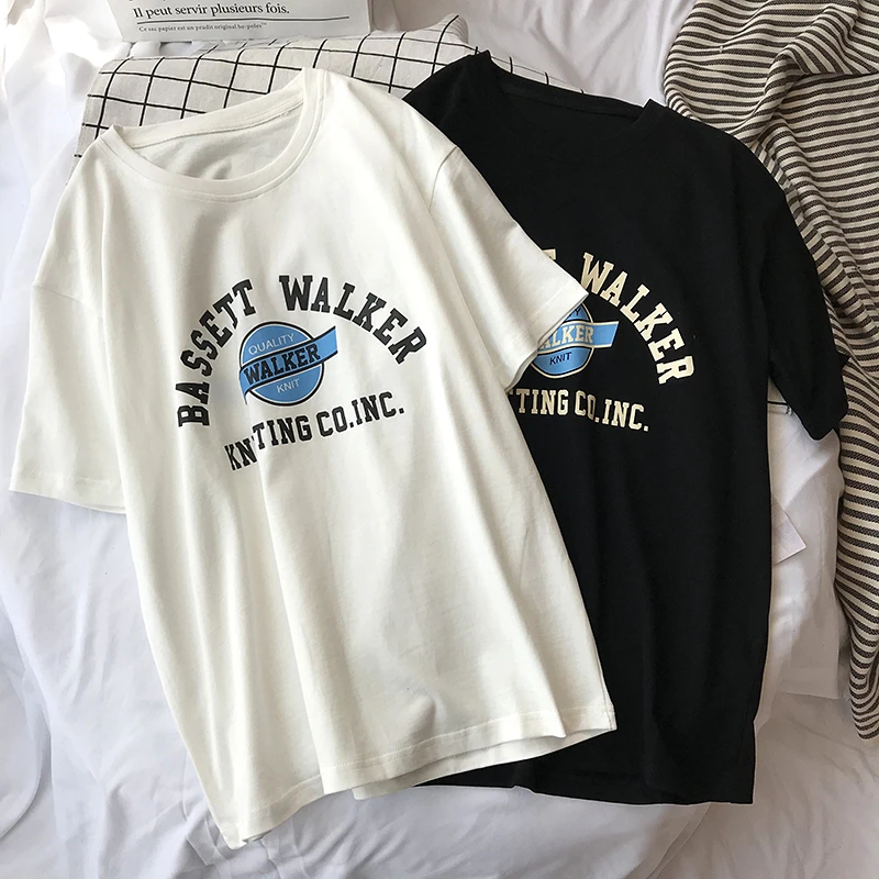 

Женская летняя футболка с коротким рукавом и круглым вырезом