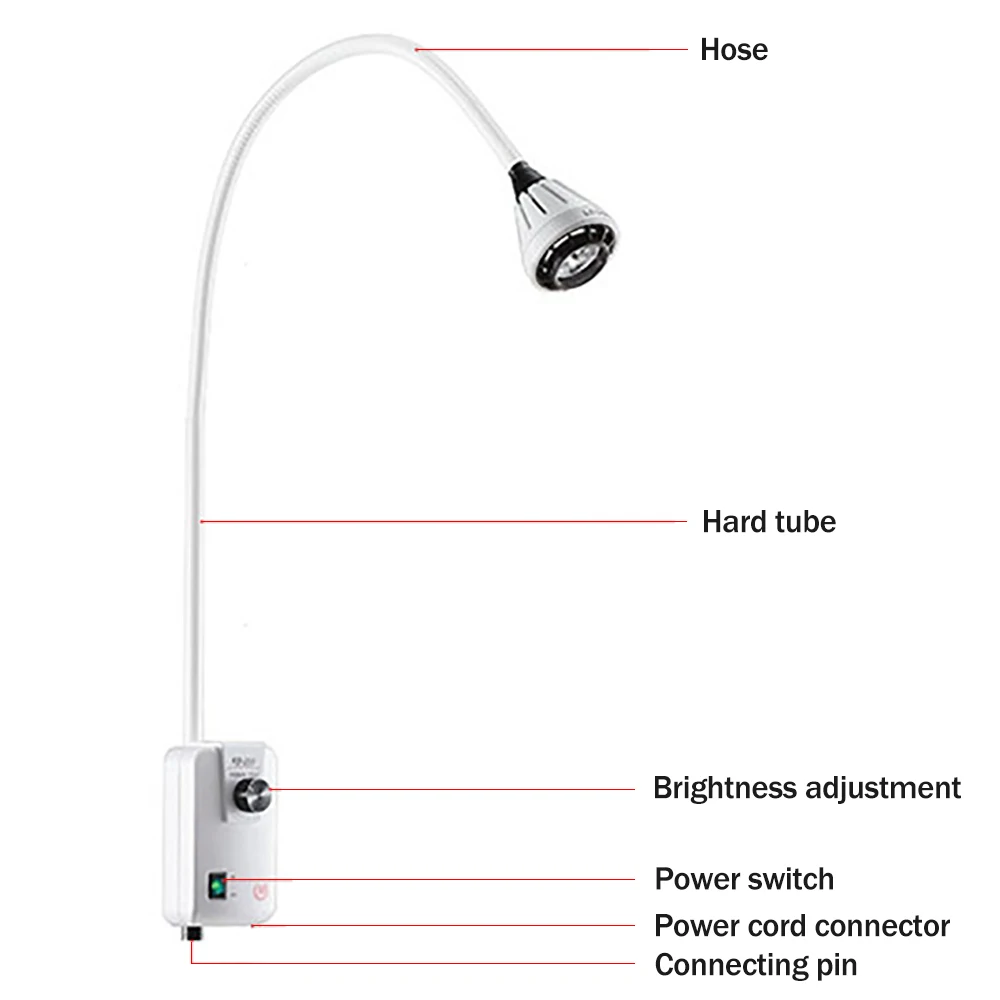 저렴한 LED 9W 테이블 벽 가이드 레일 클립 외과 의료 검사 조명 램프 산부인과 치과 구강 이비인후과, 애완 동물 미용