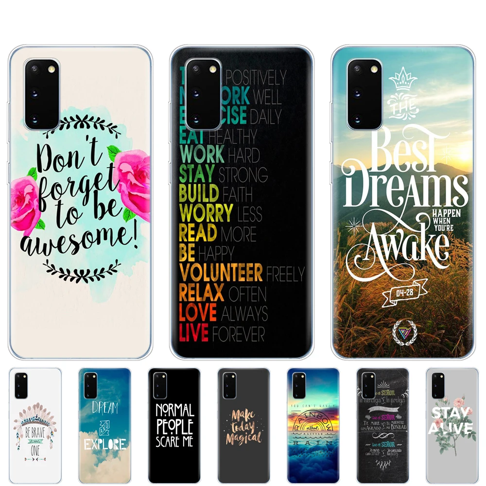 Силиконовый чехол для телефона samsung galaxy S20 PLUS Ultra S10 lite note 10 plus мотивирующие