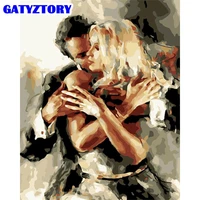 gatyztory diy oil painting by numbers lovers kits drawing canvas figure handpainted gift pictures wall decoration